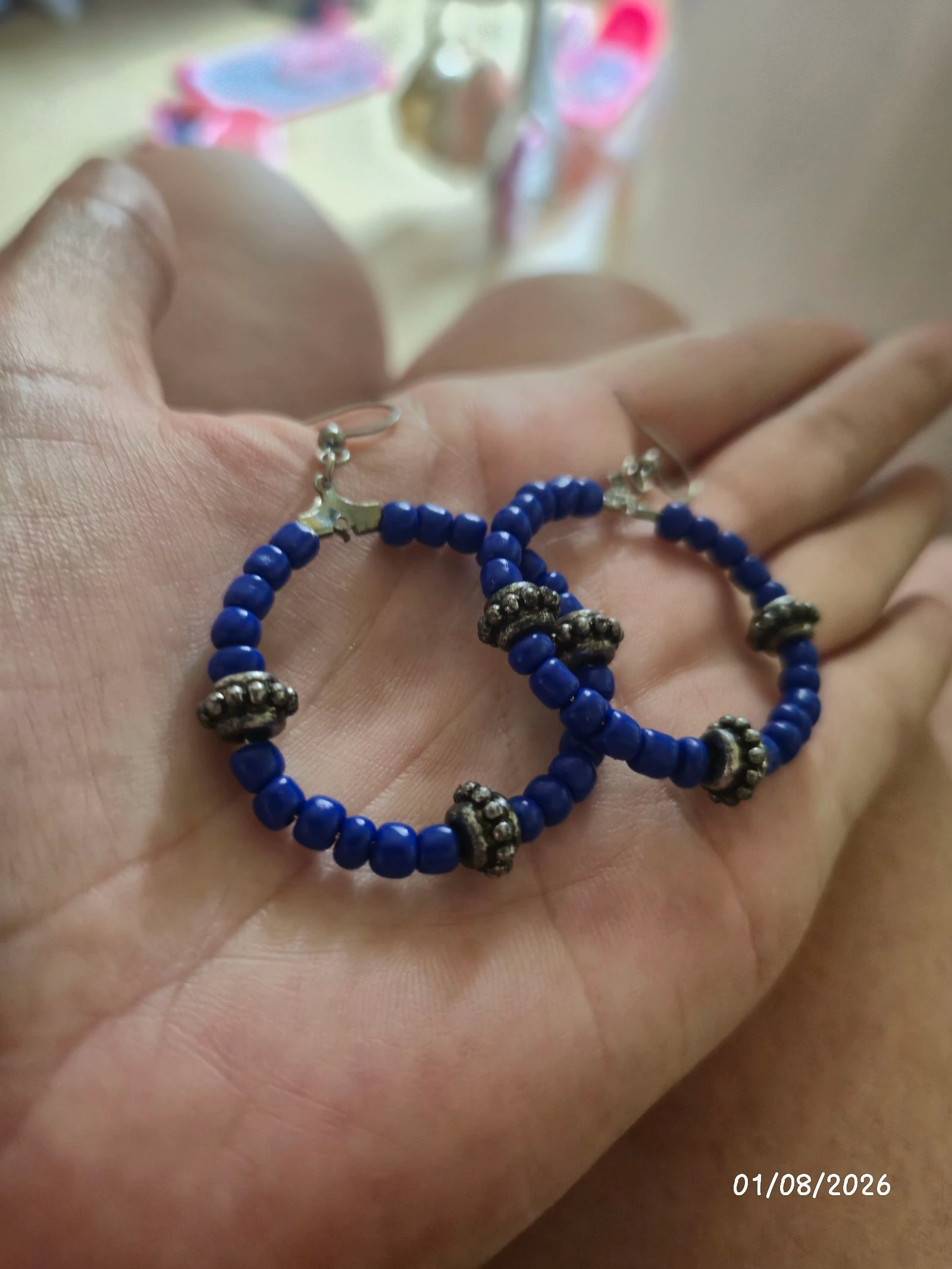 Pretty dark blue pearl earring – photo 2